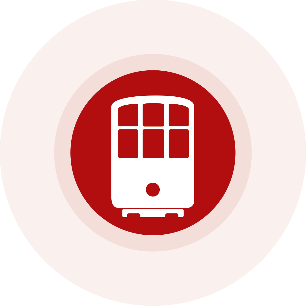 Symbol einer Bergbahn in einem Kreis