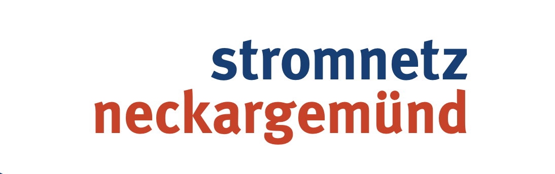 Logo von Stromnetz Neckargemünd mit dem Wort 'stromnetz' in Blau und 'neckargemünd' in Rot