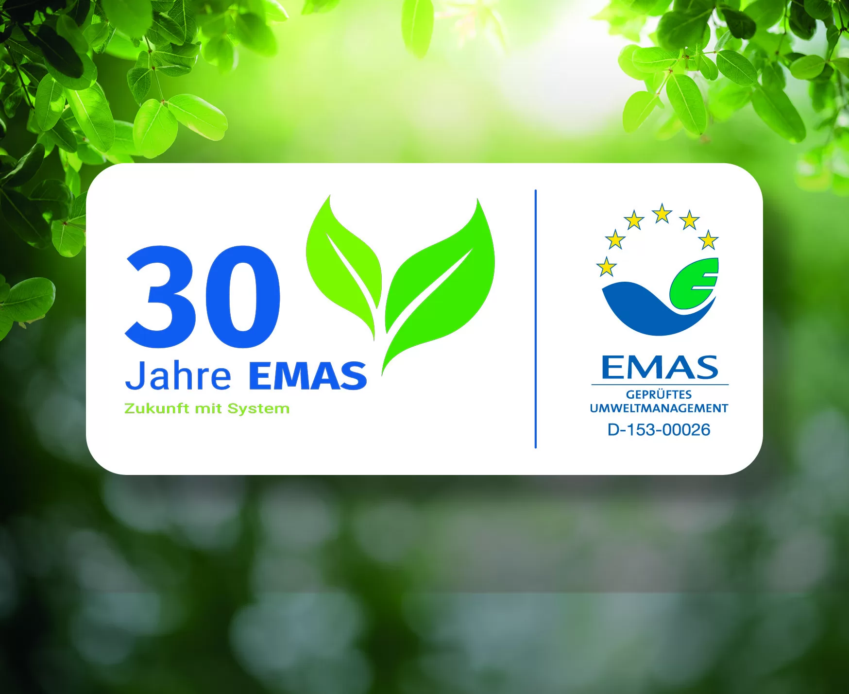 Im Jahr 2025 konnten wir auf 30 Jahre extern geprüftes EMAS-Umweltmanagementsystem zurückblicken.