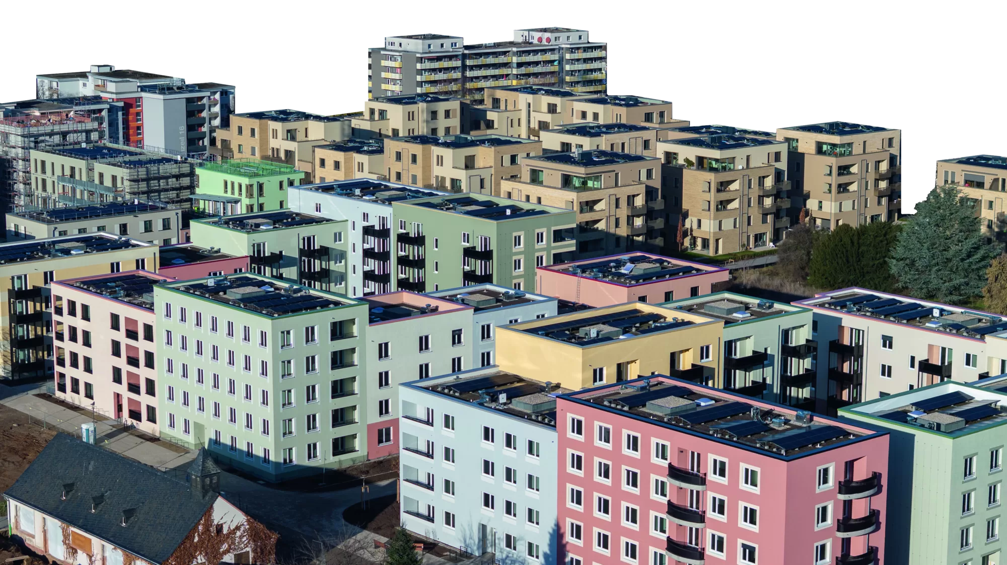 Im Hospital-Quartier in Heidelberg-Rohrbach liefern Photovoltaik-Anlagen direkt vor Ort erzeugte Energie an die Mieterinnen und Mieter.